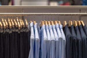 clothes line in glasses shop at shopping department store for shopping